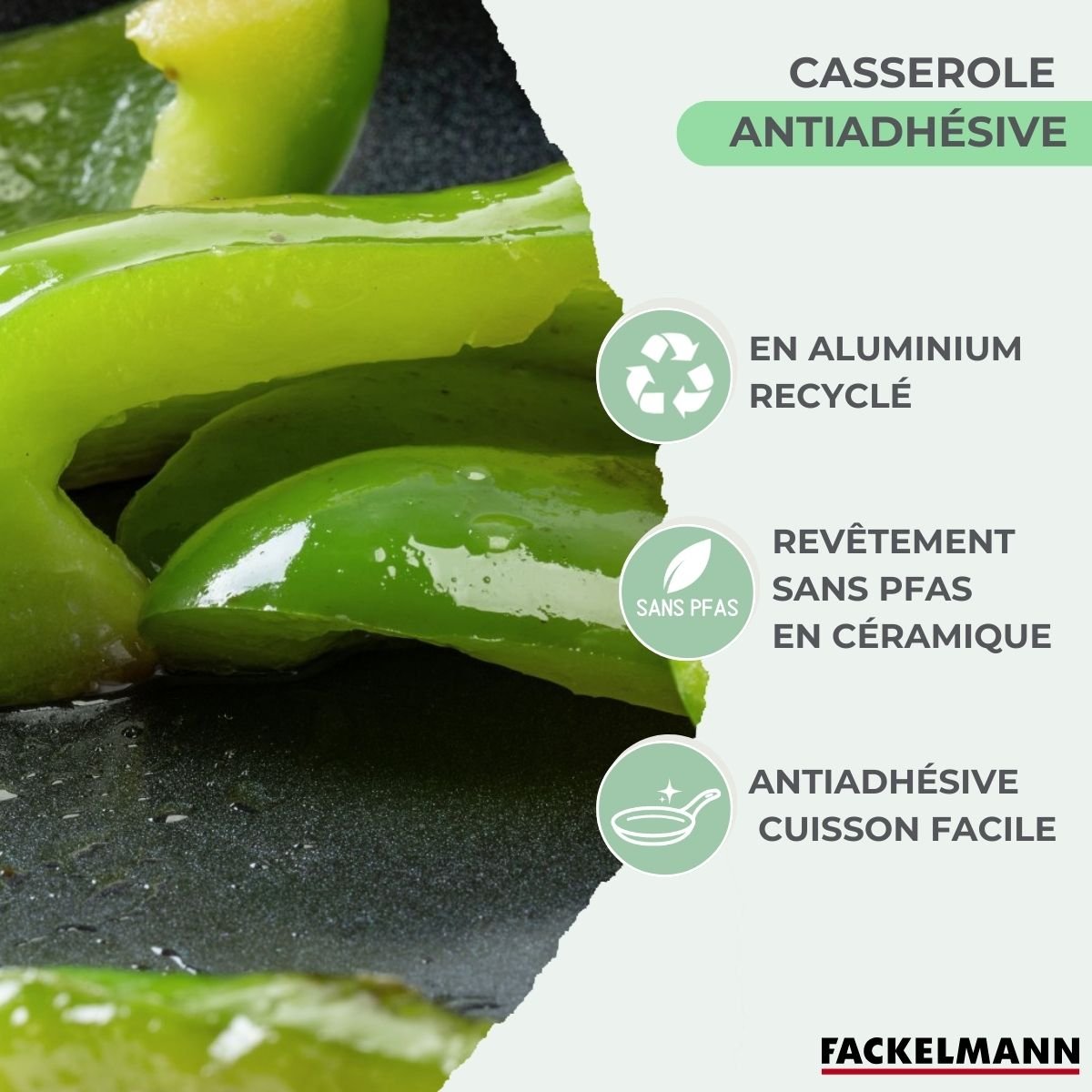 Batterie de cuisine 1 casserole 18cm BRANDAO vert,noir, FACKELMANN