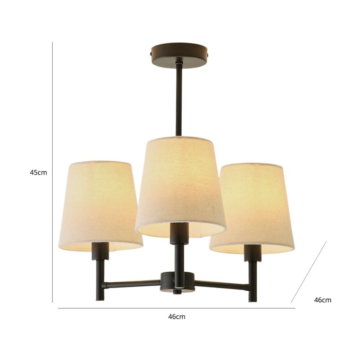 Kasey 3-Light Chandelier Ceiling Light with Tapered Shades black, SO'HOME