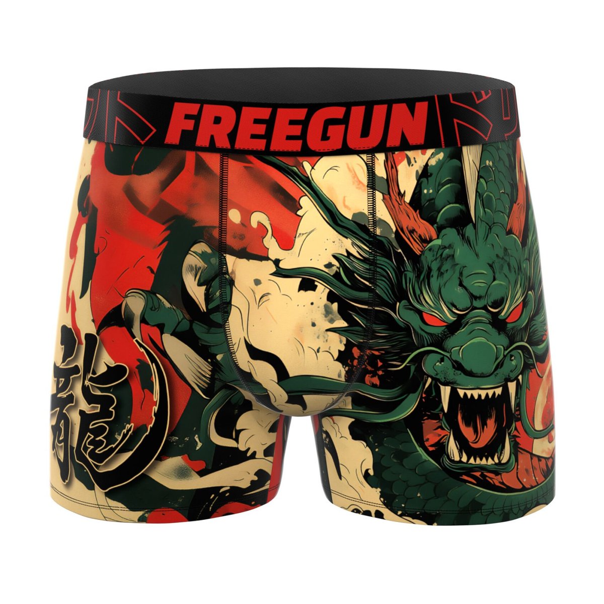 Lot De 5 Boxers Microfibre rouge/orange/jaune/beige/bleu/blanc, FREEGUN