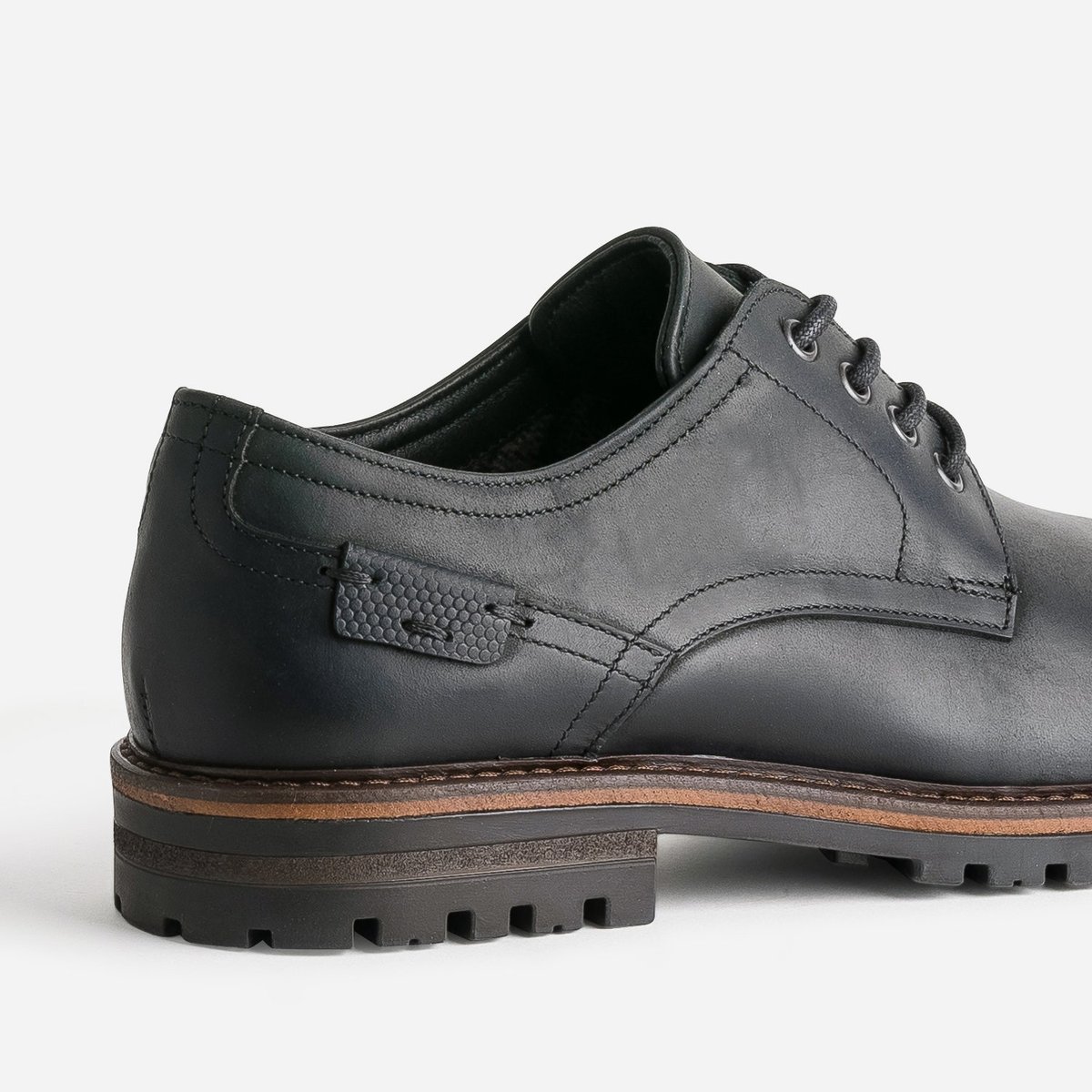 Derby en cuir CLEANDRE noir, ERAM