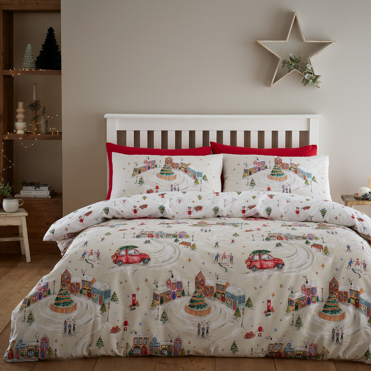 Christmas Town Duvet Cover and Pillowcase Set natural, CATHERINE LANSFIELD