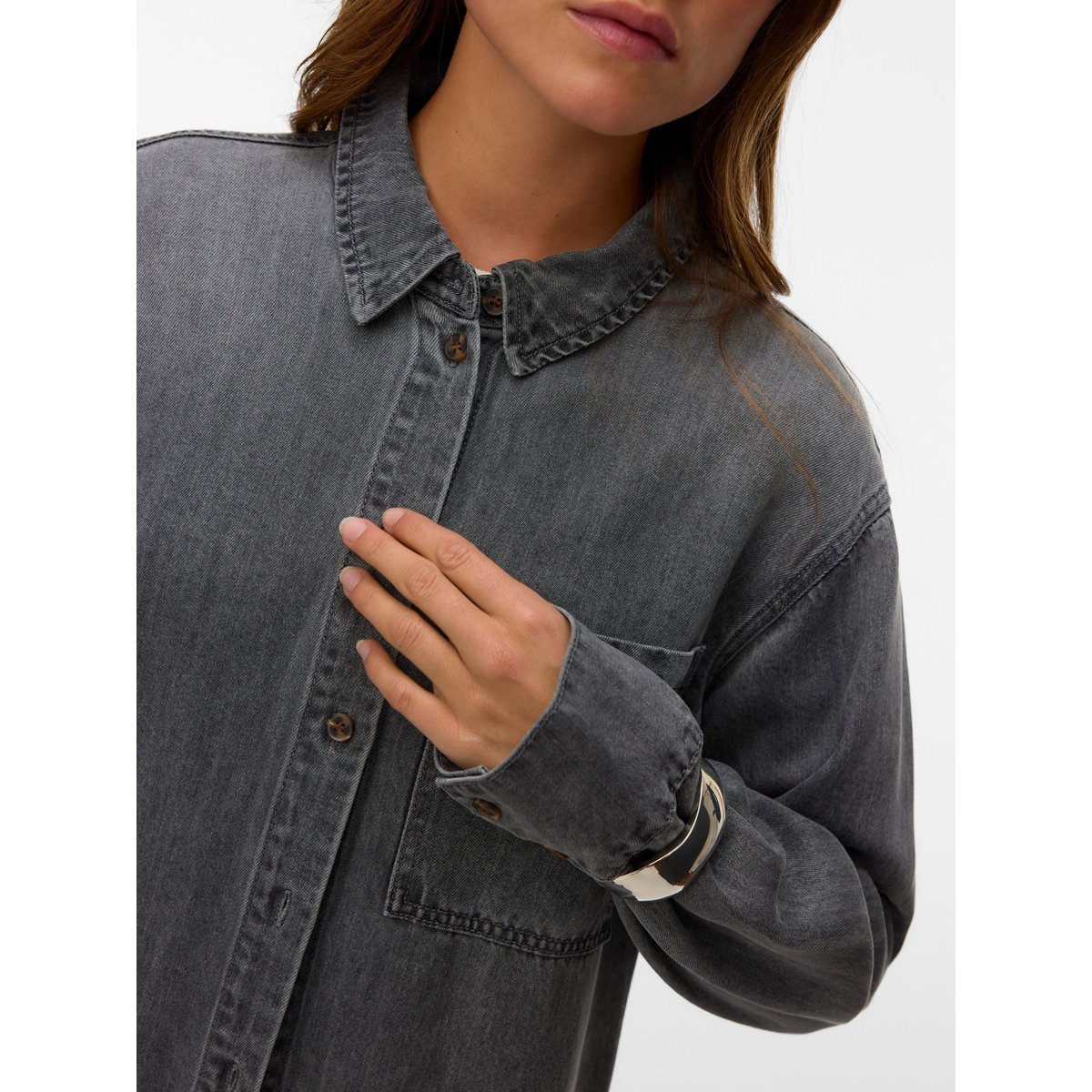 Chemise En Denim medium grey denim, VERO MODA
