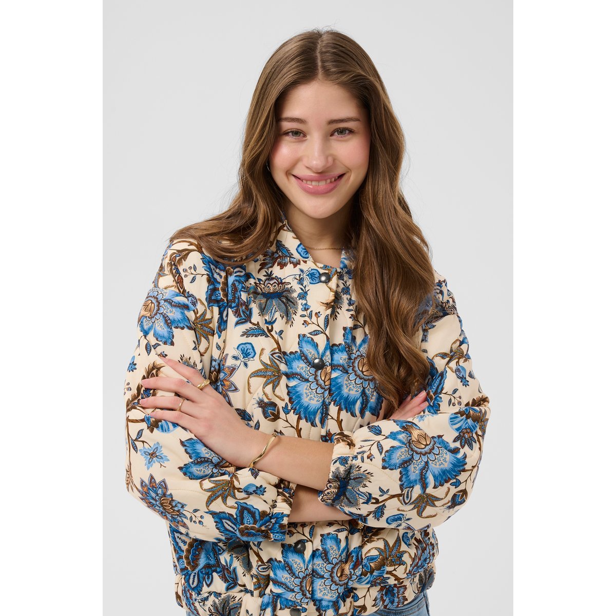 Veste imprimé earthy floral paisley, CREAM