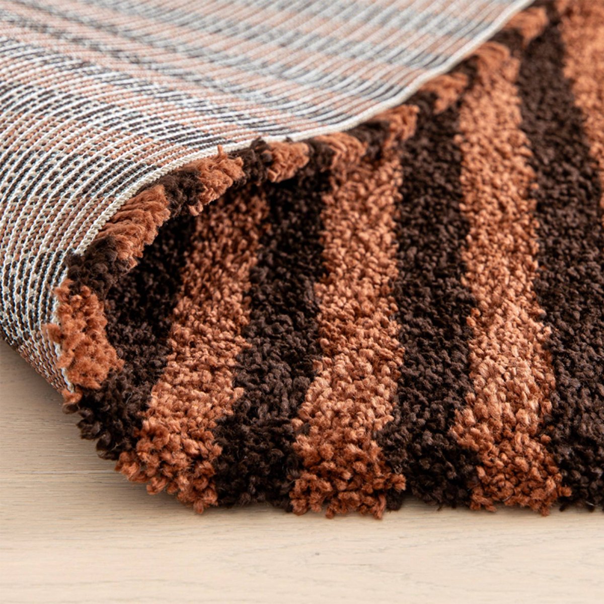 Tapis intérieur rectangulaire contemporain TELYA marron / terracotta, SWEEEK