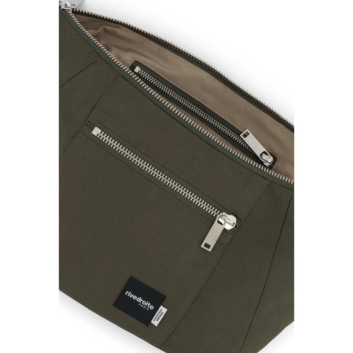Sac crossbody polyester recyclé MINI CHARLOT kaki, RIVEDROITE