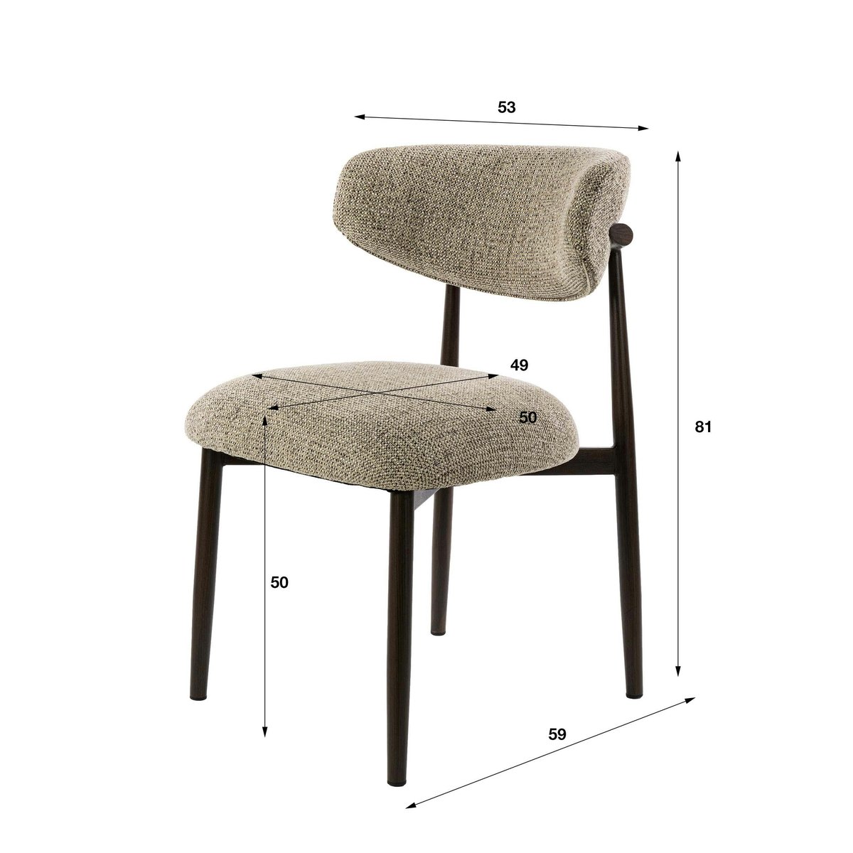 Lot de 2 chaises en tissu pieds effet chêne COLISEE beige chiné, PIER IMPORT