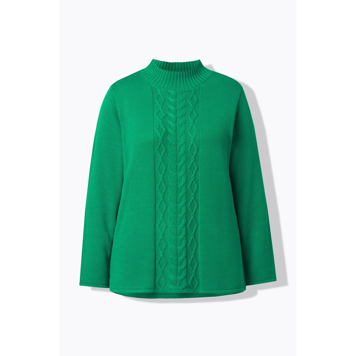 Pull à col montant et manches longues vert émeraude, ULLA POPKEN