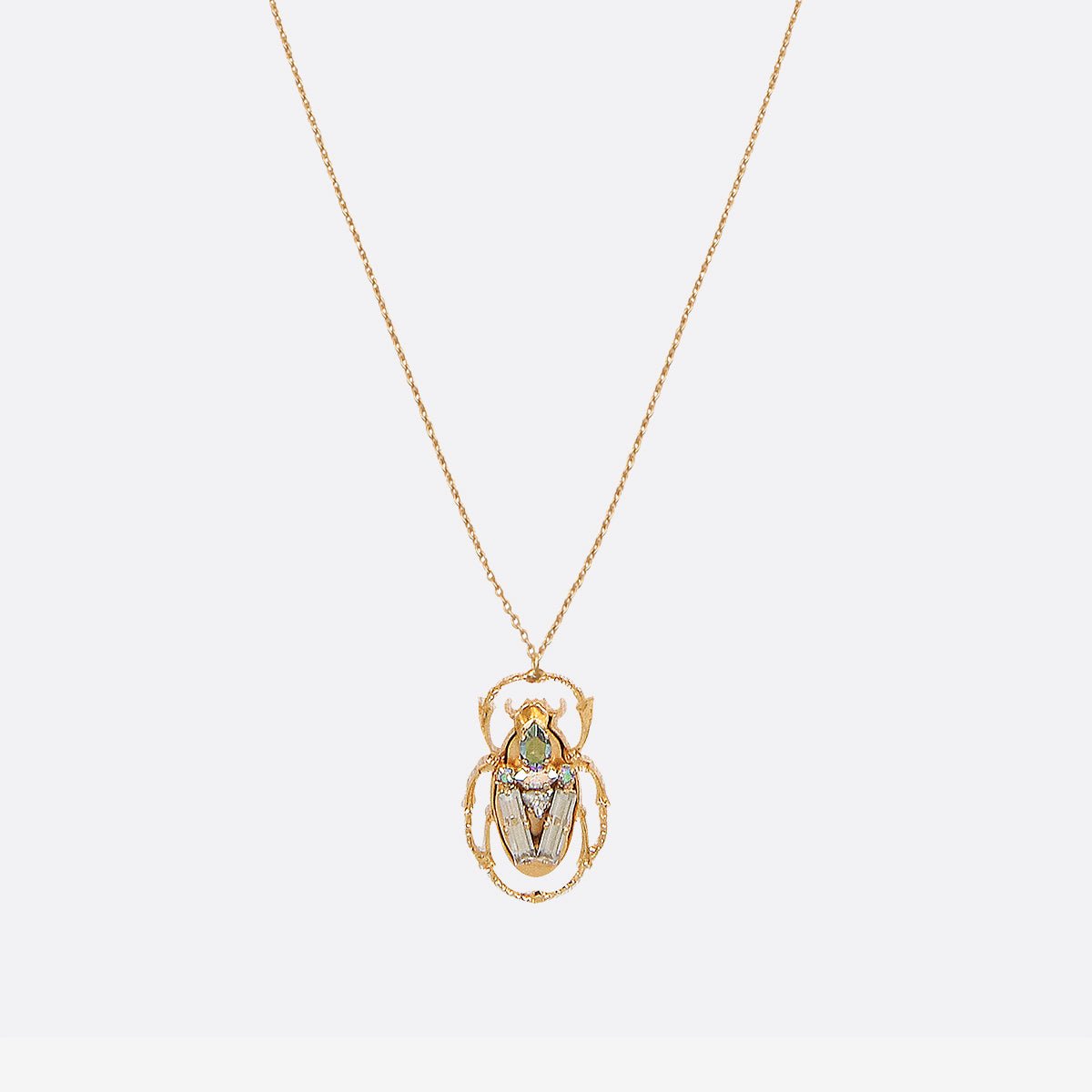 Collier sautoir doré blanc - imperial cristal blanc, CAROLINE NAJMAN