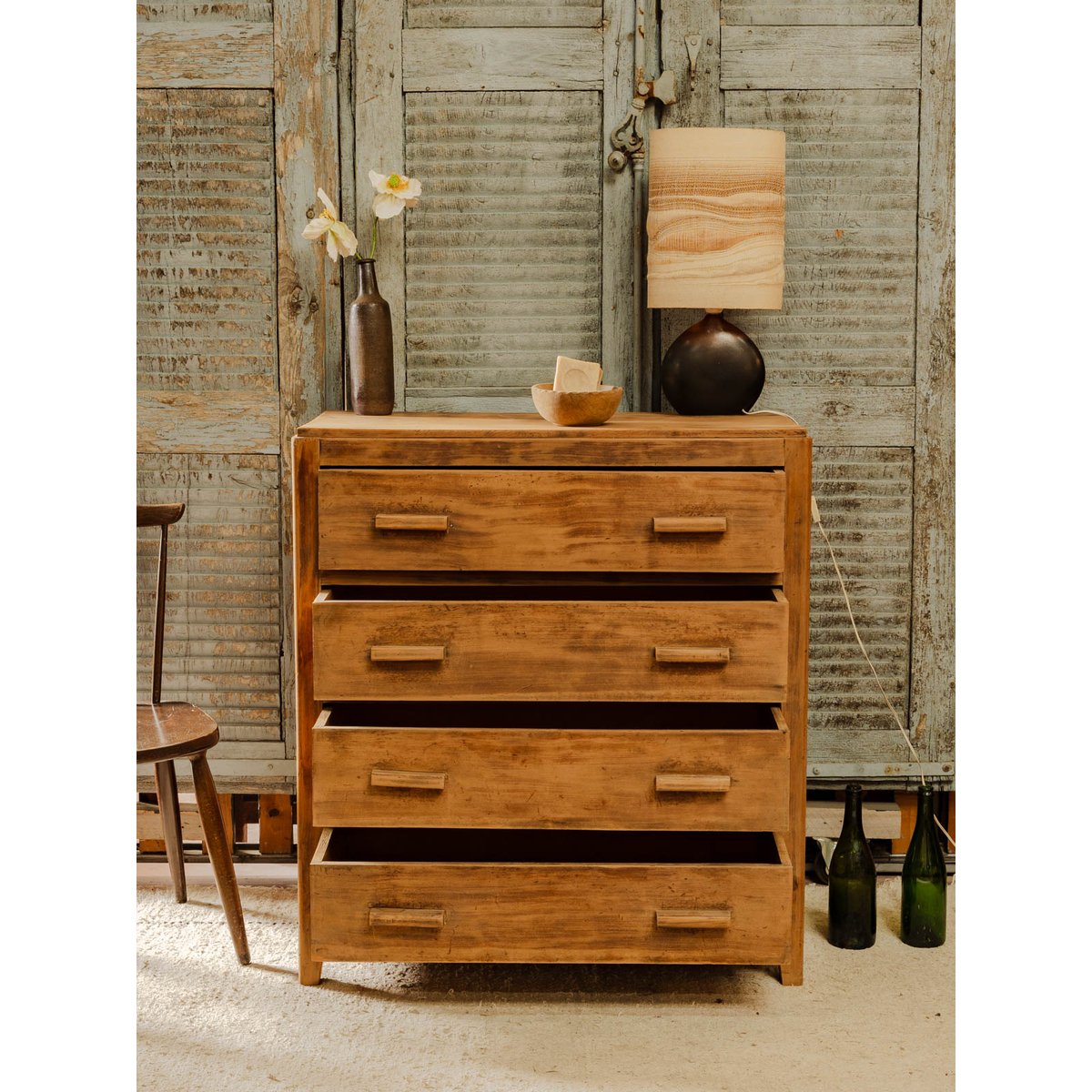 Commode en chêne Garance N°730 - Bon état bois clair, DEBONGOUT
