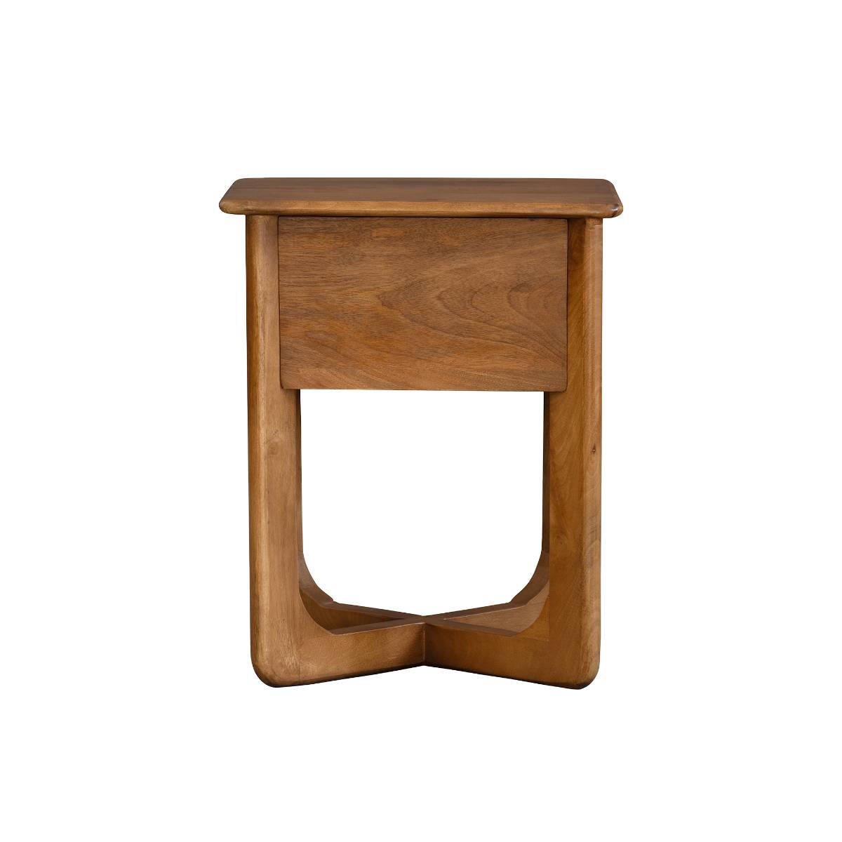 Table de chevet avec tiroir en bois de manguier ZORAN bois clair, MADE IN MEUBLES