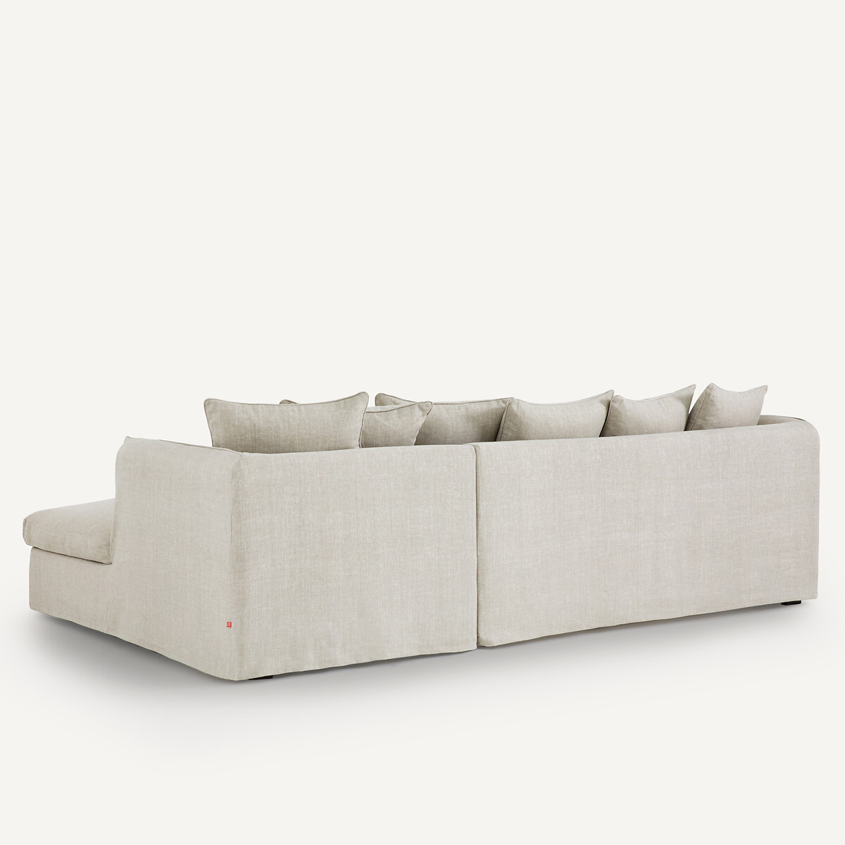 Canapé d'angle, en coton et lin, Néo Chiquito beige, AM.PM