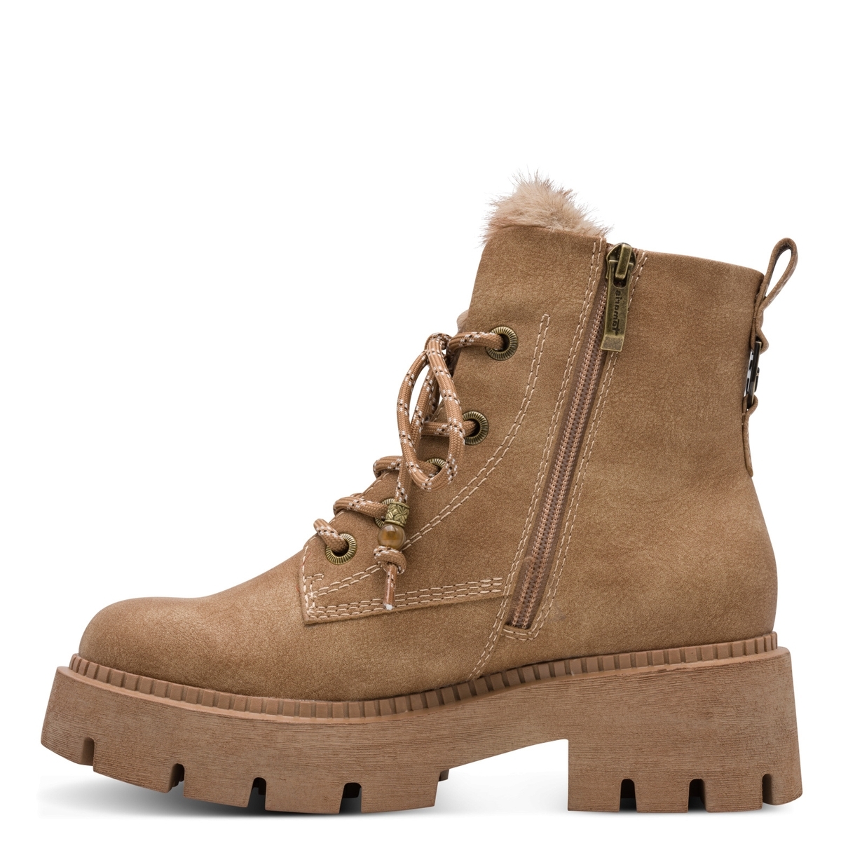 Bottine fourée marron camel, TAMARIS