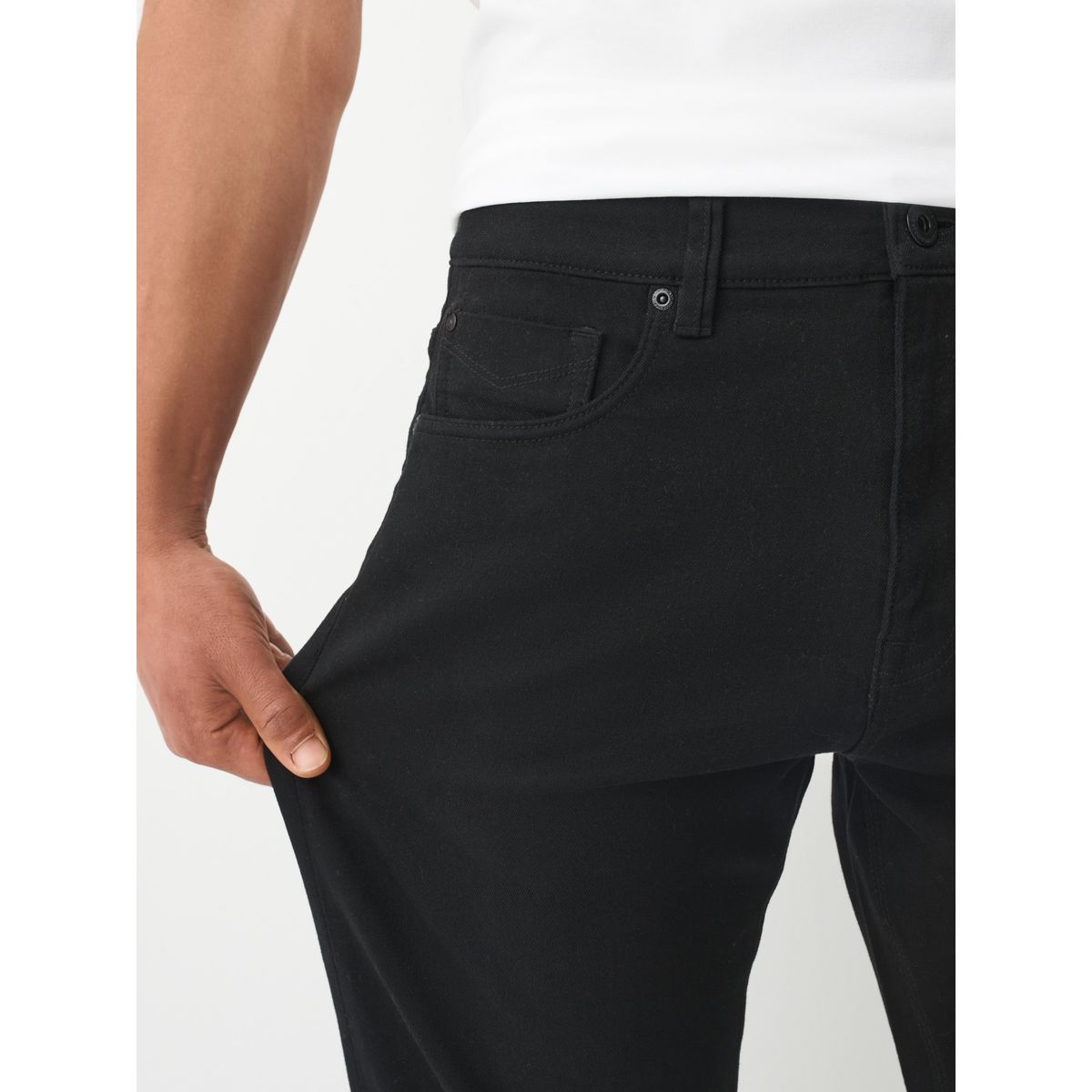 Jean motionflex avec taille élastique noir, NEXT