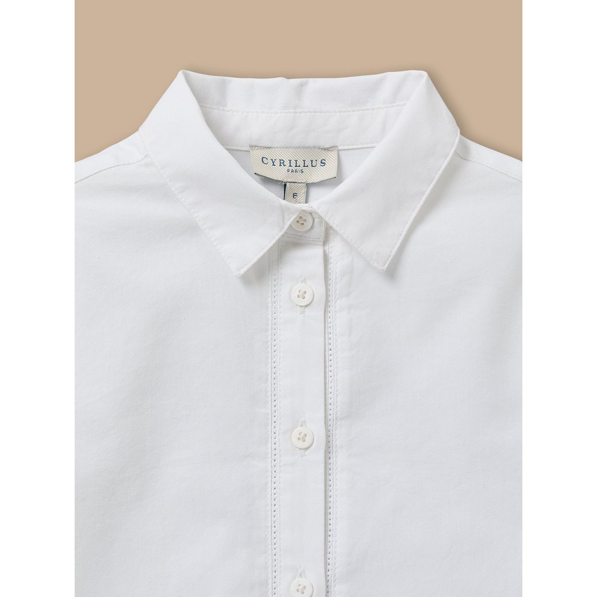 Chemise popeline de coton blanc, CYRILLUS