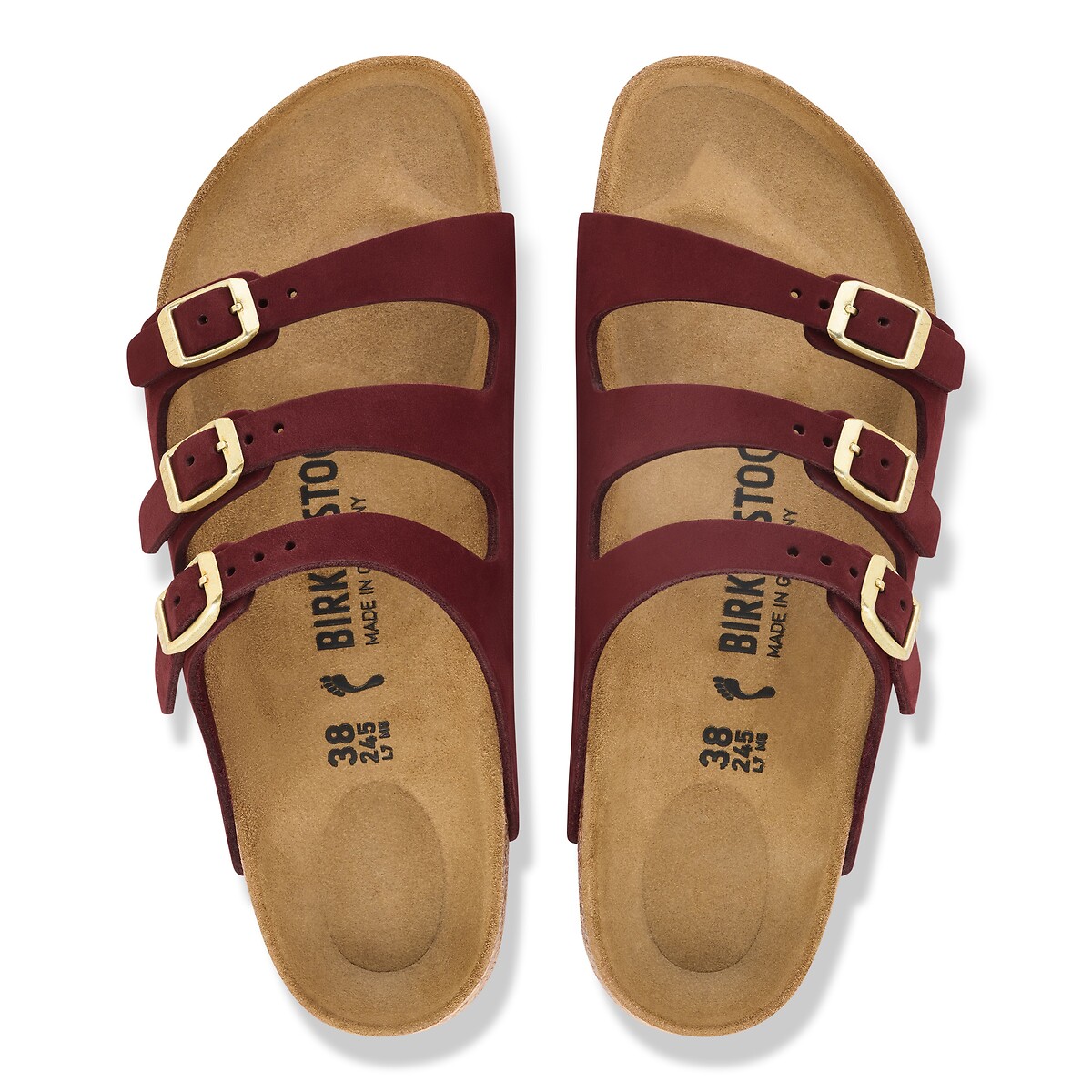 Sabot triplo cinturino Florida bordeaux , BIRKENSTOCK