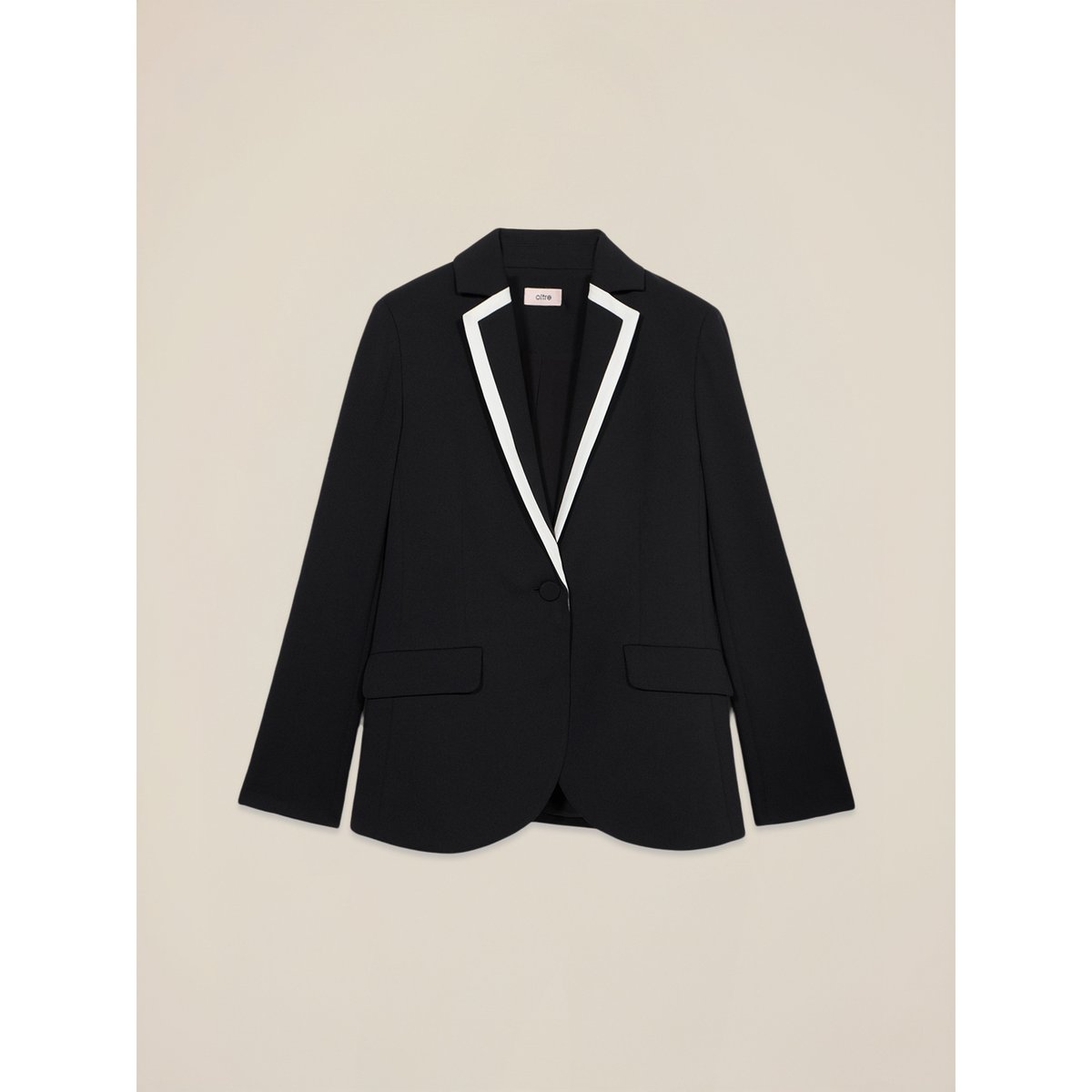 Blazer avec bordure contrastante noir, OLTRE