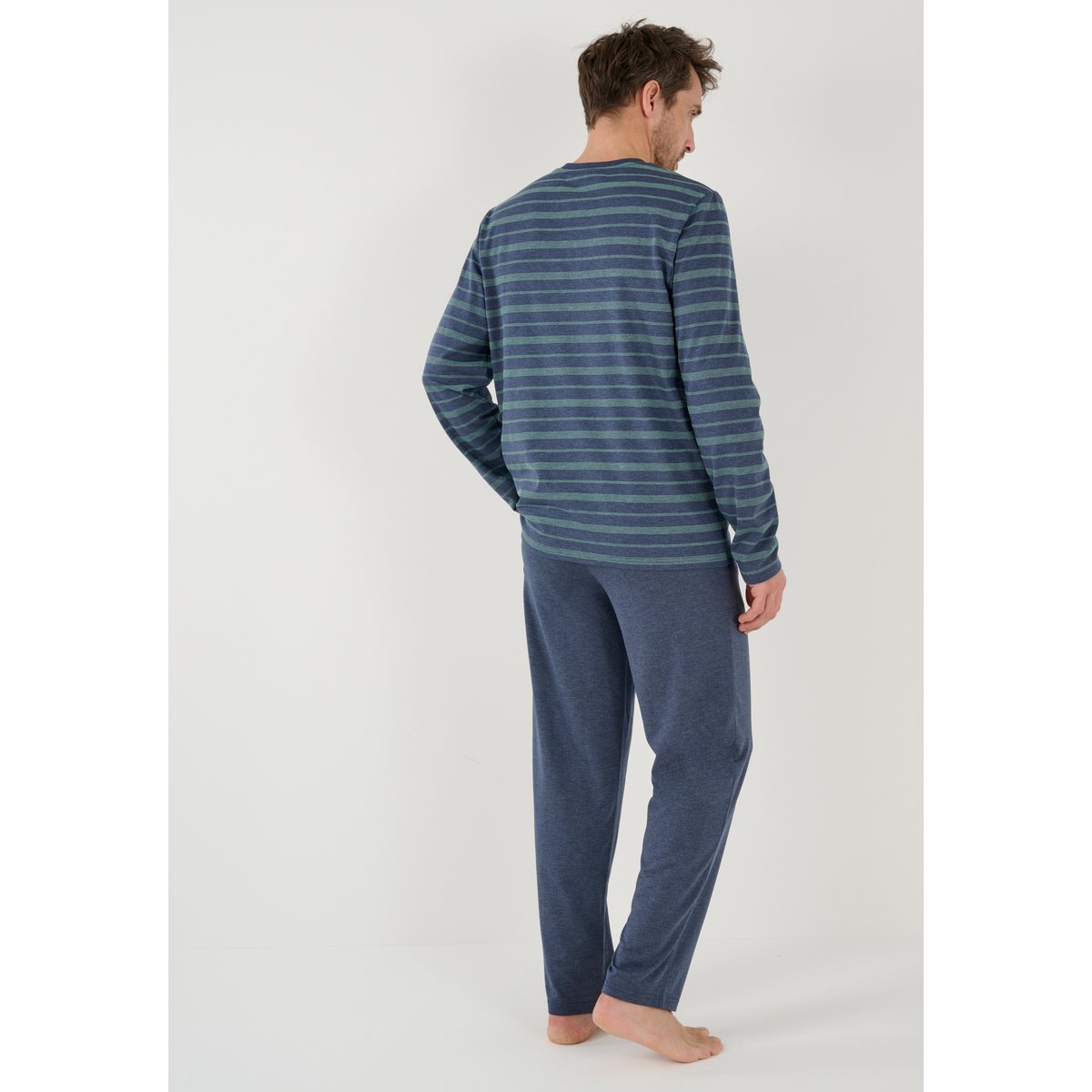 Pyjama Thermolactyl en maille jersey bleu rayé, DAMART