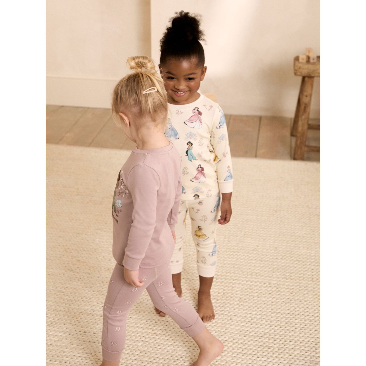 Pyjama douillet princesse disney, lot de 2 rose/crème, NEXT