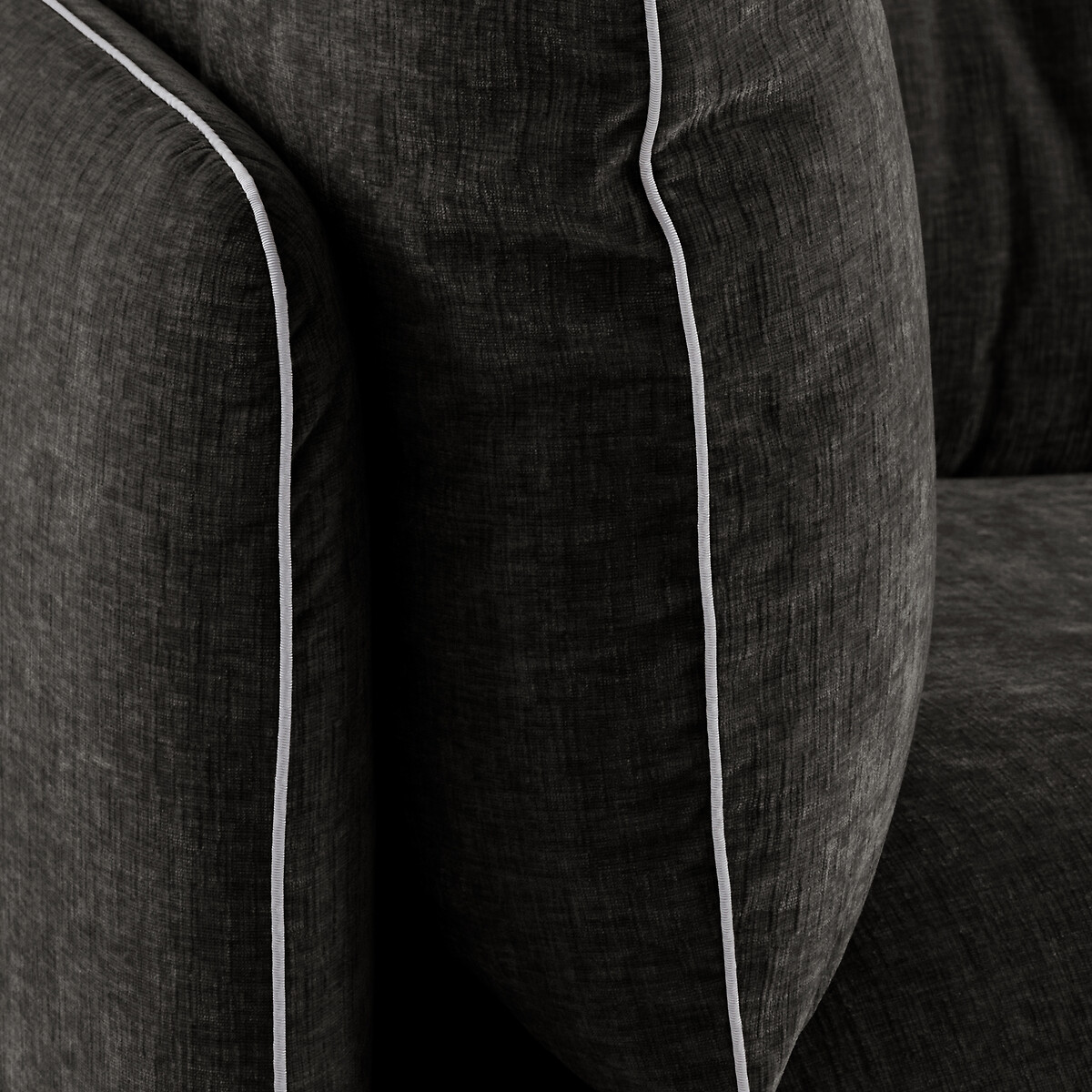 Compacte zetel in chenille fluweel, Botero basalt, AM.PM