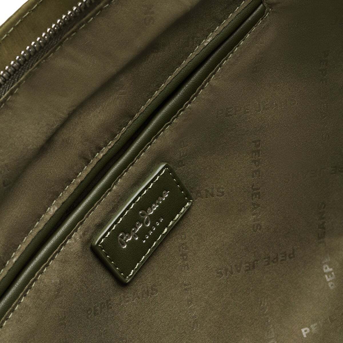 Sac Shopper Avec Fermeture Éclair vert safari, PEPE JEANS