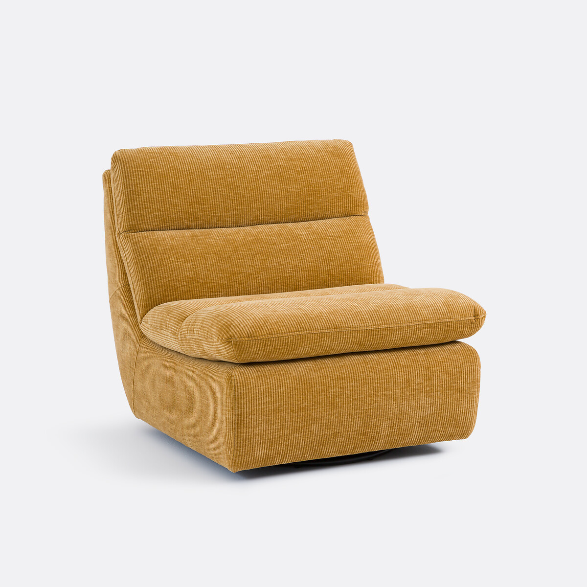 Fauteuil velours côtelé gaufré pivotant, ERABLE cannelle, LA REDOUTE INTERIEURS