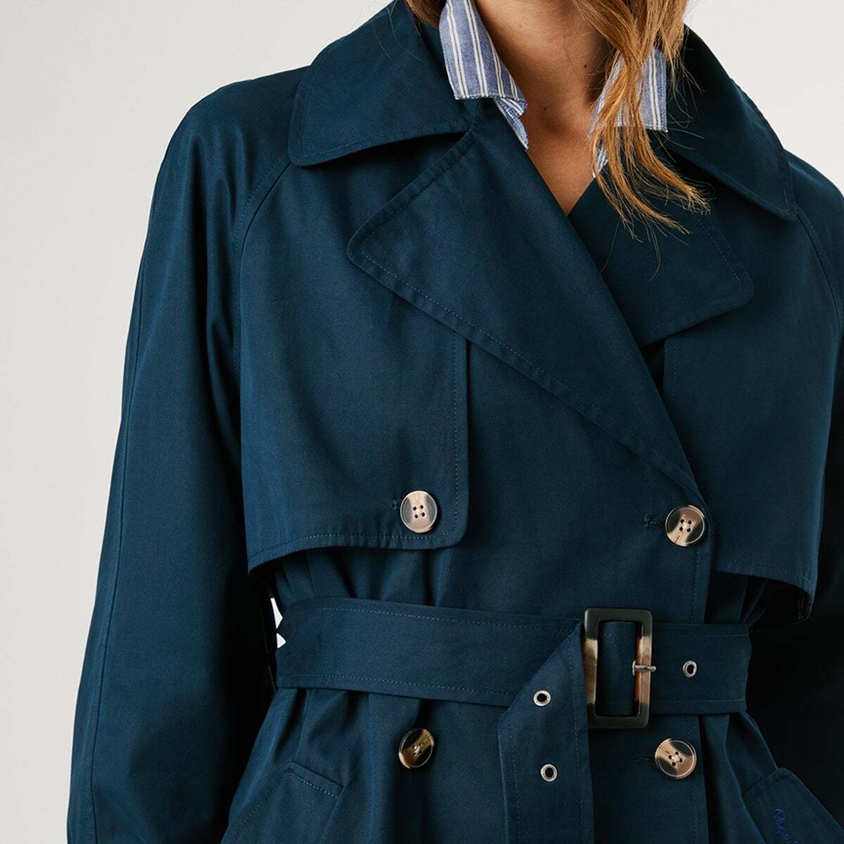 Trench-Coat Long Imperméable bleu dulwich, PEPE JEANS