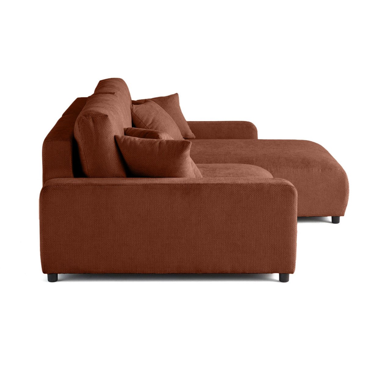 Canapé d'Angle Convertible 4 places - PIVOINE terracotta, BEST MOBILIER