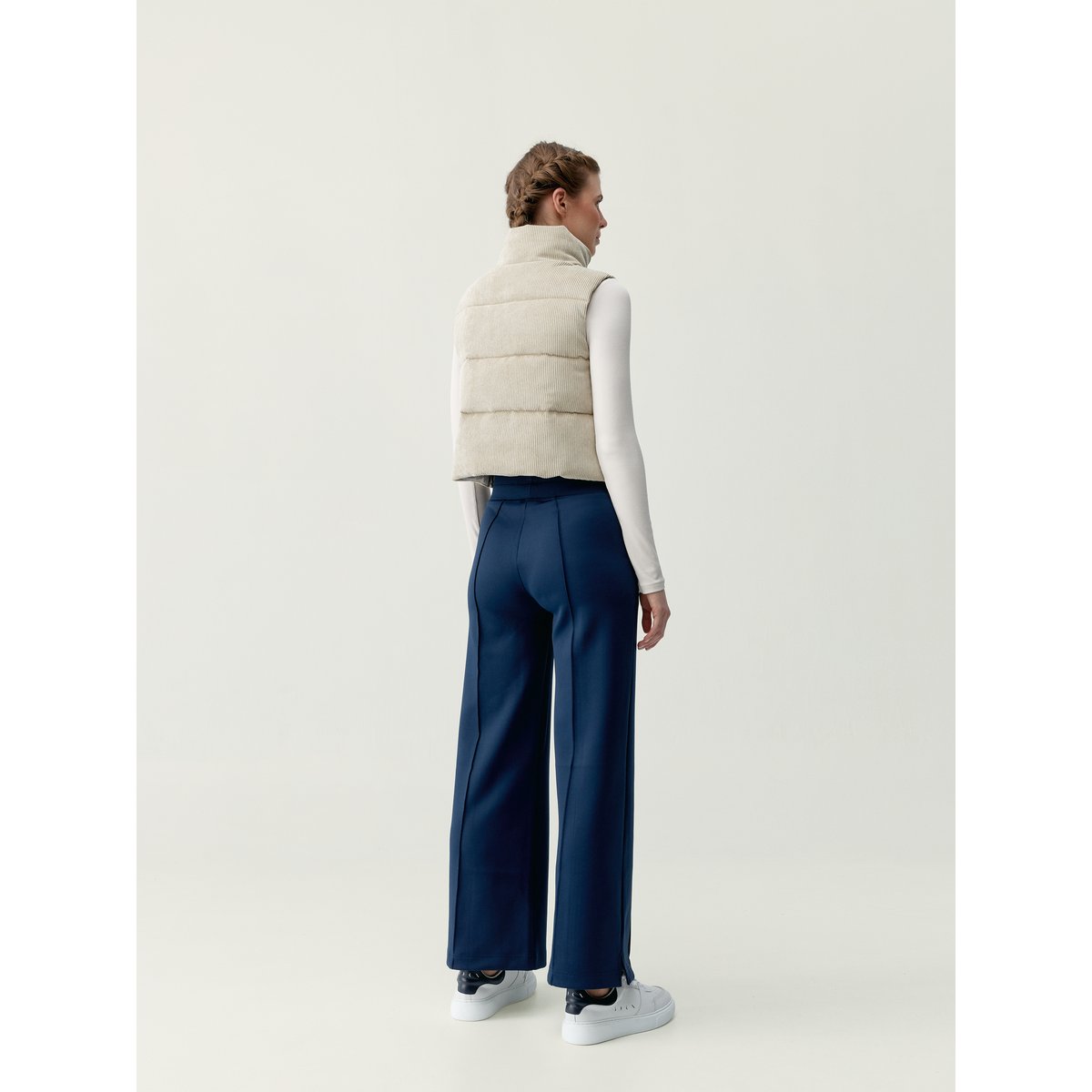 Doudoune sans manches de sport femme Noor Fermeture éclair beige biscuit, BORN