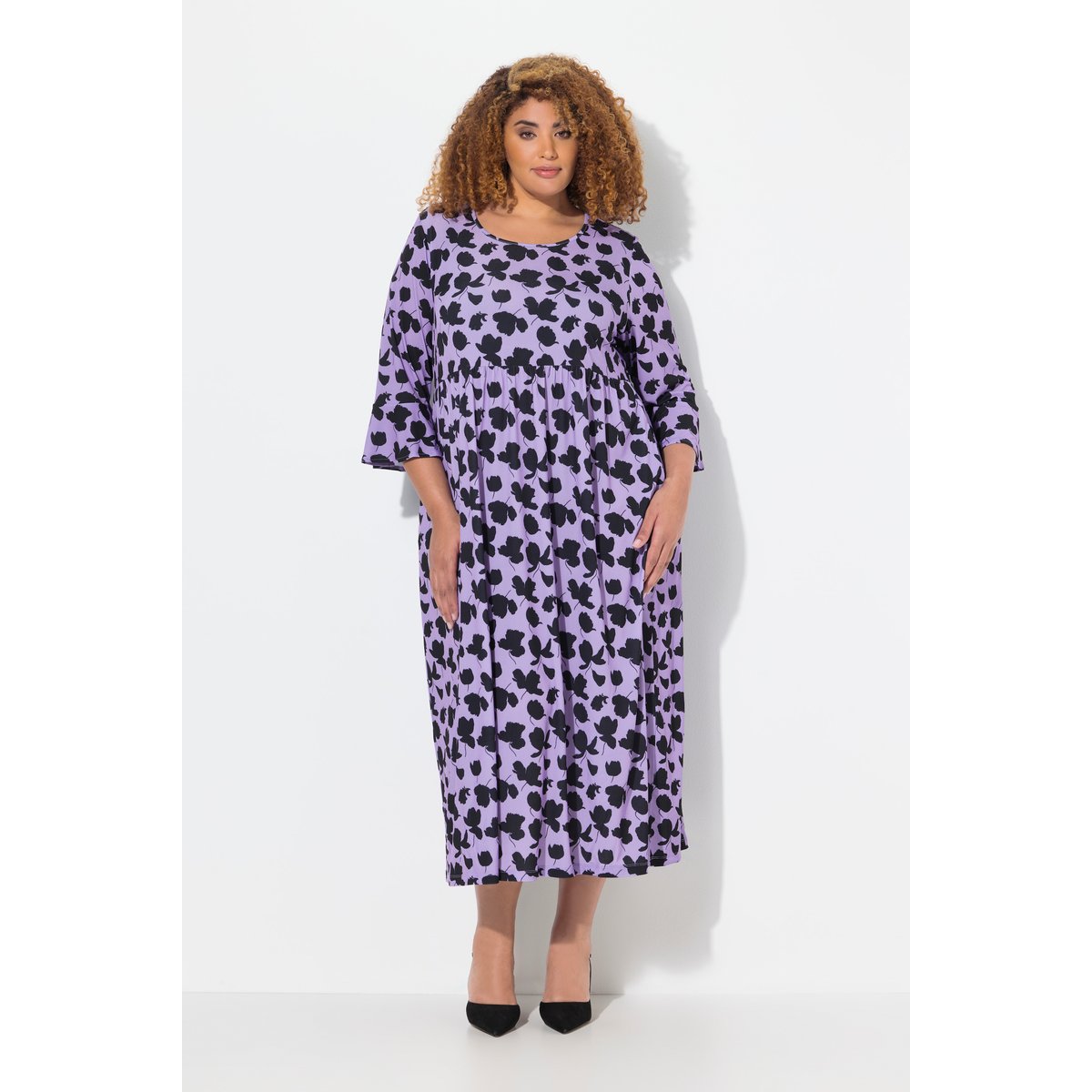 Robe en jersey coupe évasée violet, ULLA POPKEN