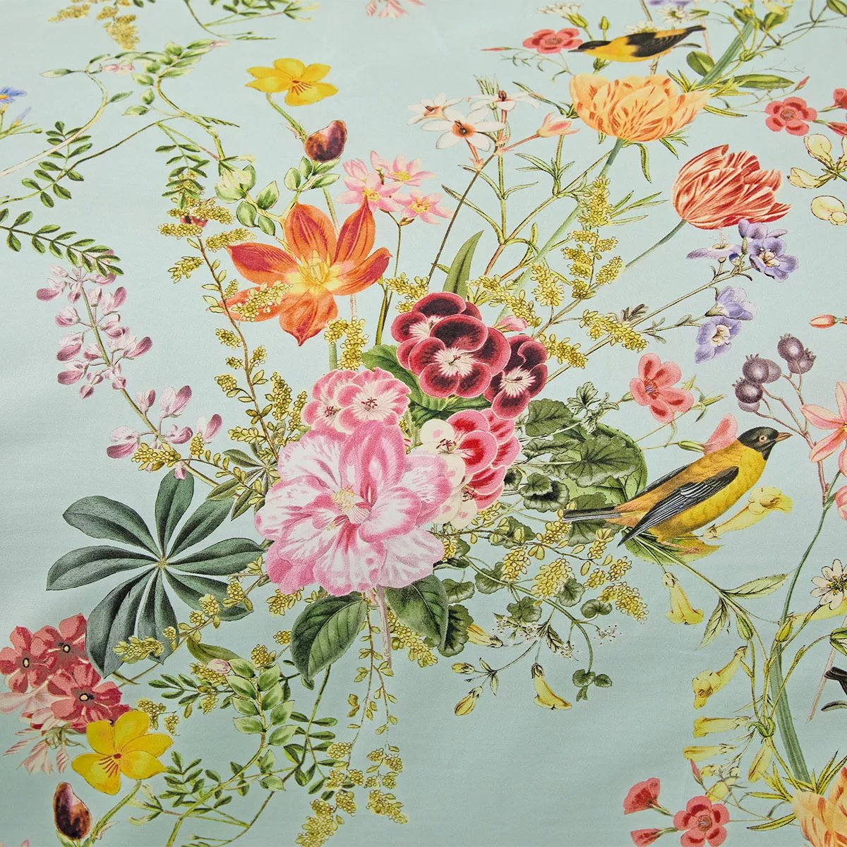 Drap plat satin de coton PRIMAVERA vert d'eau, GARNIER THIEBAUT
