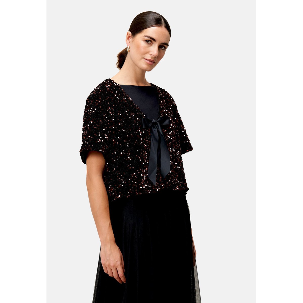 Veste blazer mit pailletten blackbrown, ZERO