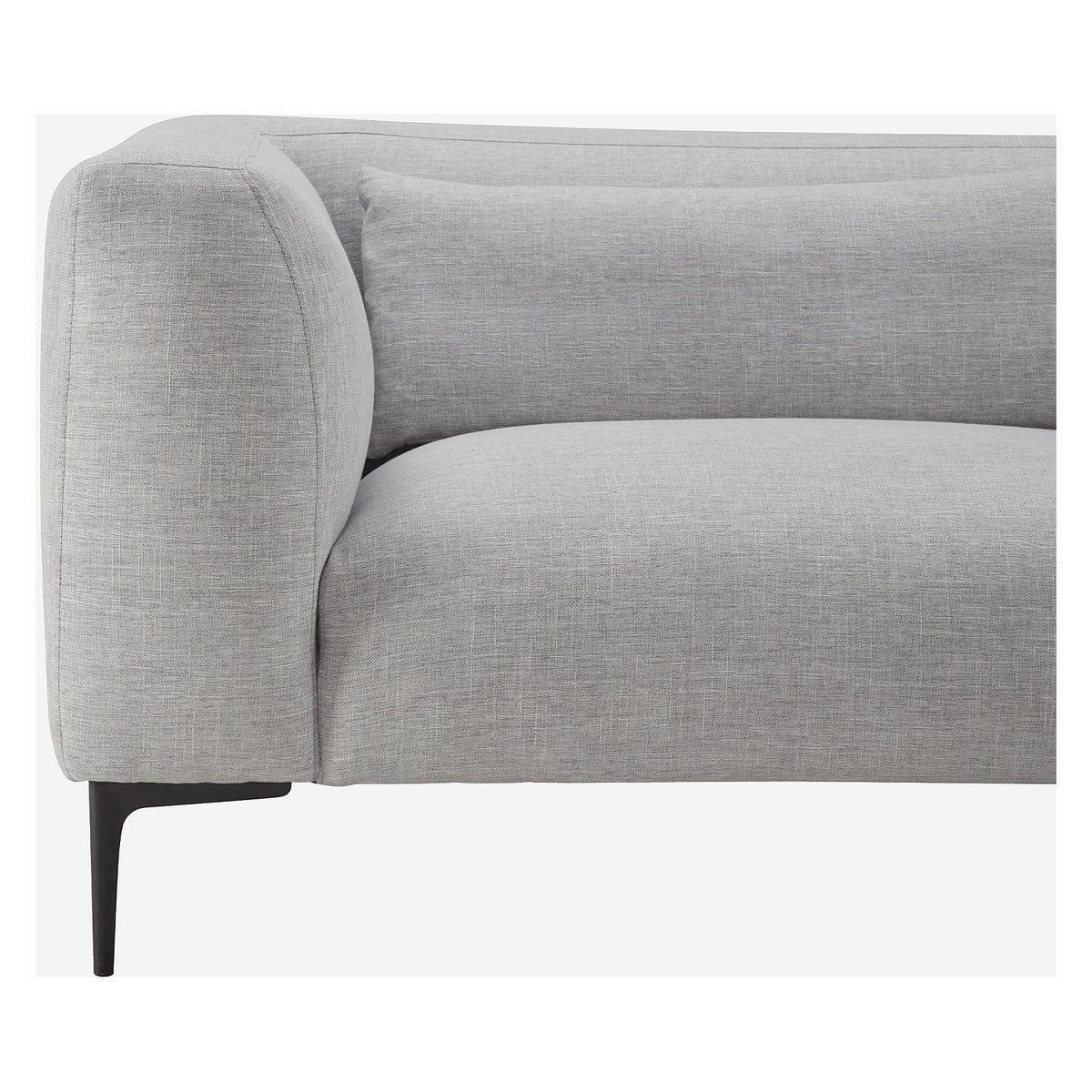 Canapé d'angle avec coton et lin garni de plumes TESSIE gris, HABITAT