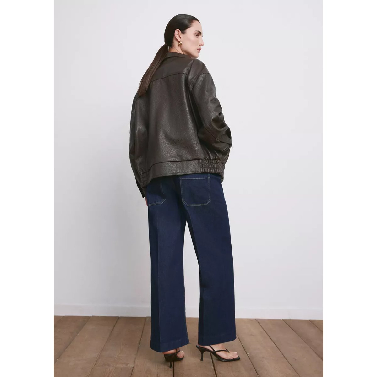 Jean de grossesse wide leg avec poches bleu, MANGO