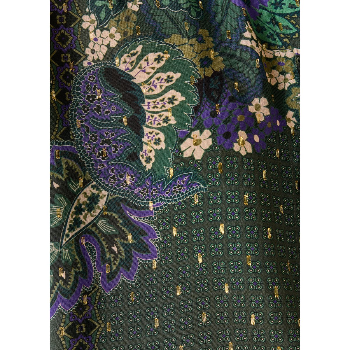 Chemise ample à imprimé manches longues vert, LA FEE MARABOUTEE