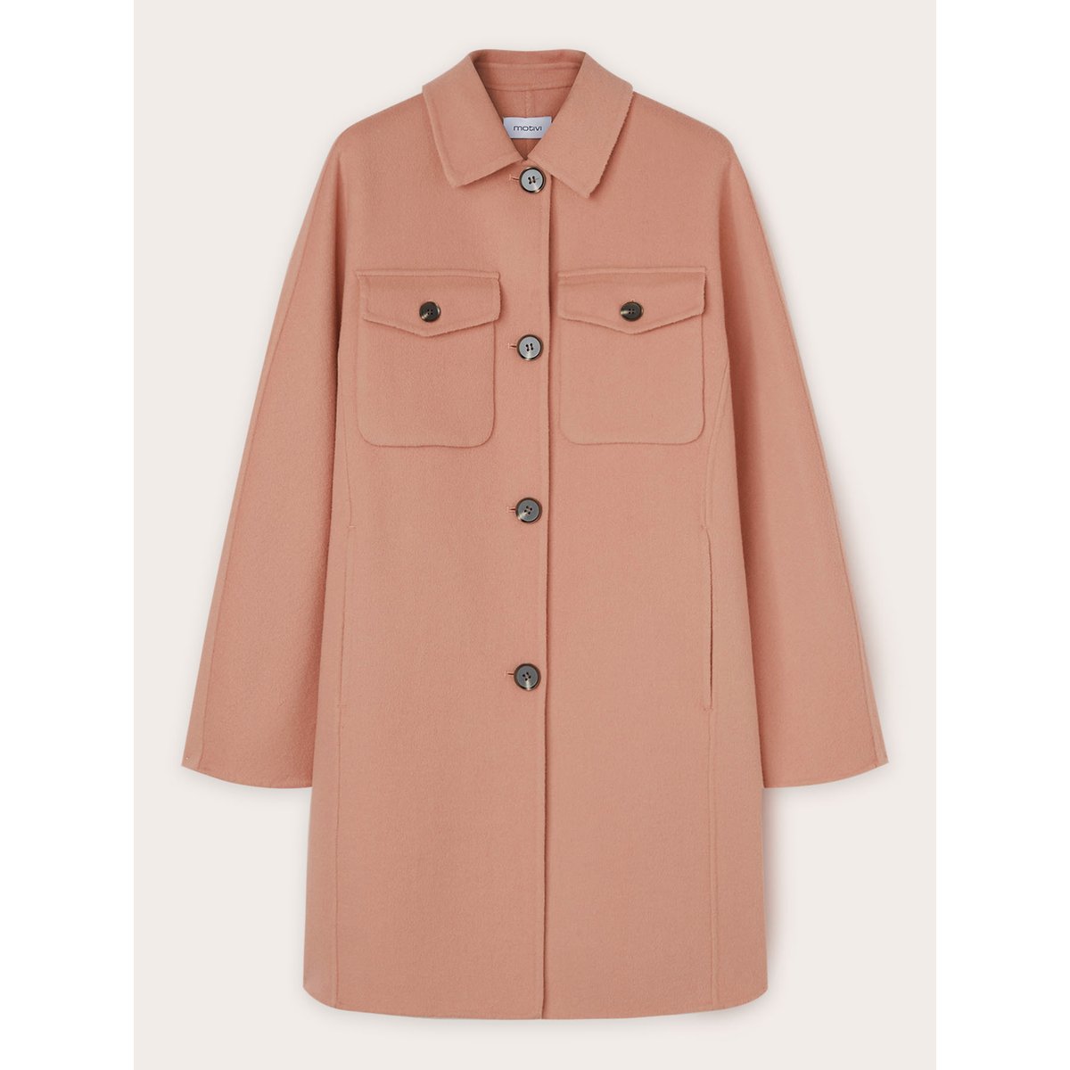 Manteau kimono en laine rose, MOTIVI