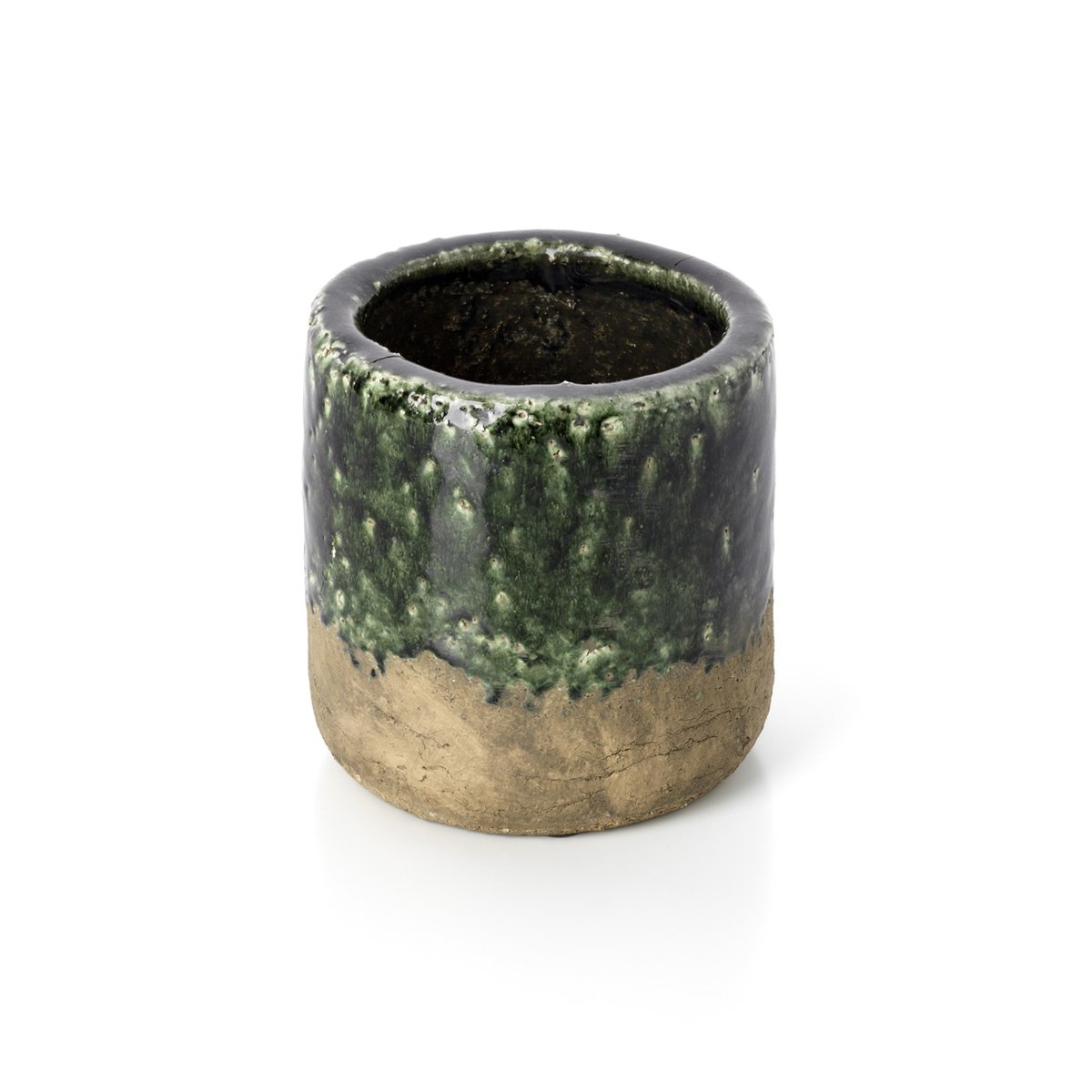 Cache-pot conique en béton MOSS vert forêt, BAZAR BIZAR