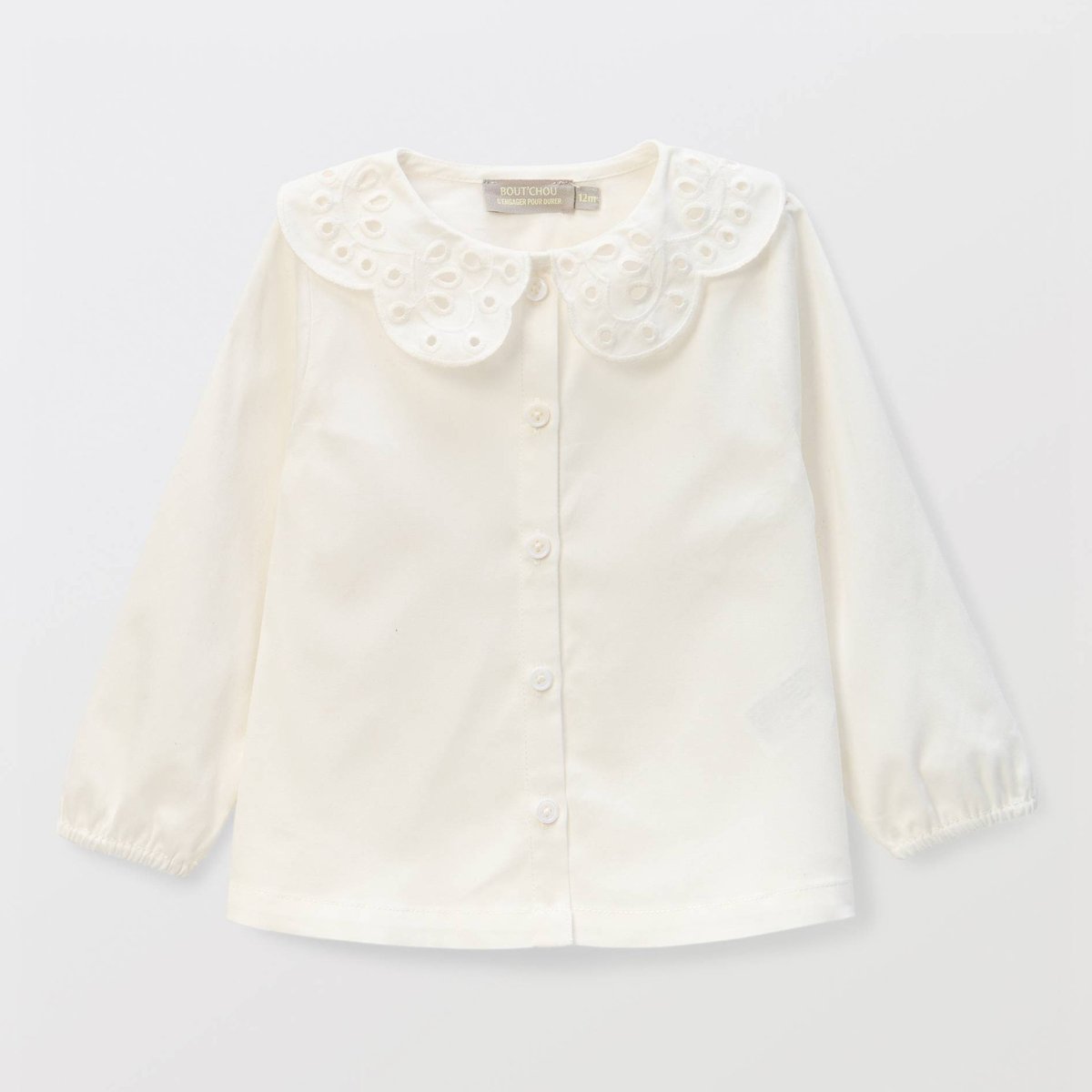 Ensemble robe en velours unie et blouse brodée en coton bordeaux, BOUT'CHOU