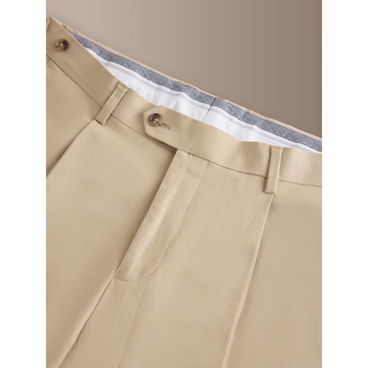 Pantalon de costume en lin emmetex signature grège, NEXT