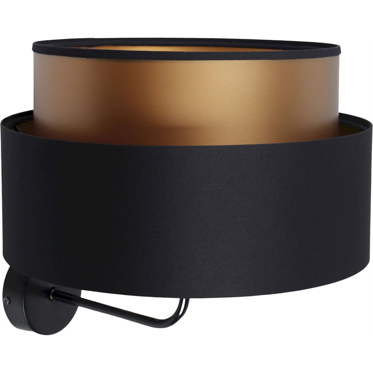 Applique murale ronde, DUO ELLEGANT noir satin avec intérieur cuivre, BPS KONCEPT