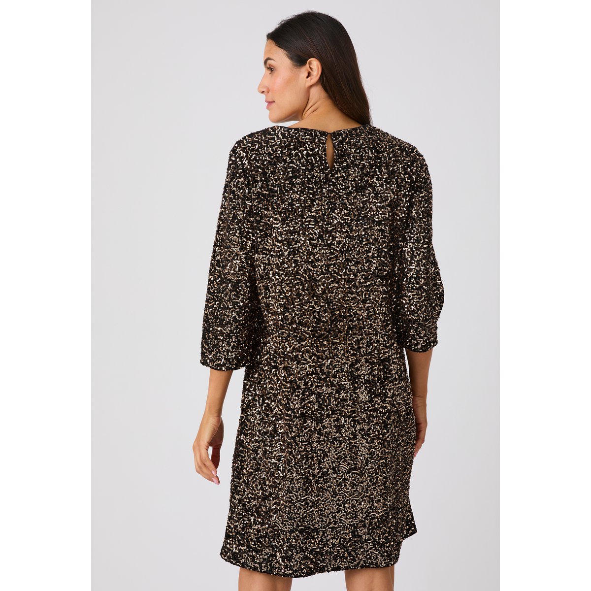 Robe à sequins bronze noir, DAMART