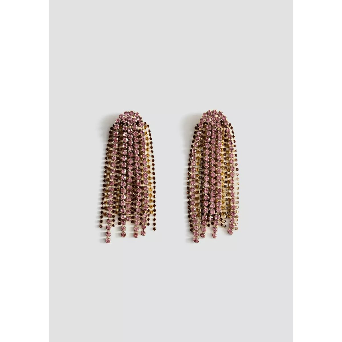 Boucles d'oreilles pendantes cristaux rose clair, MANGO