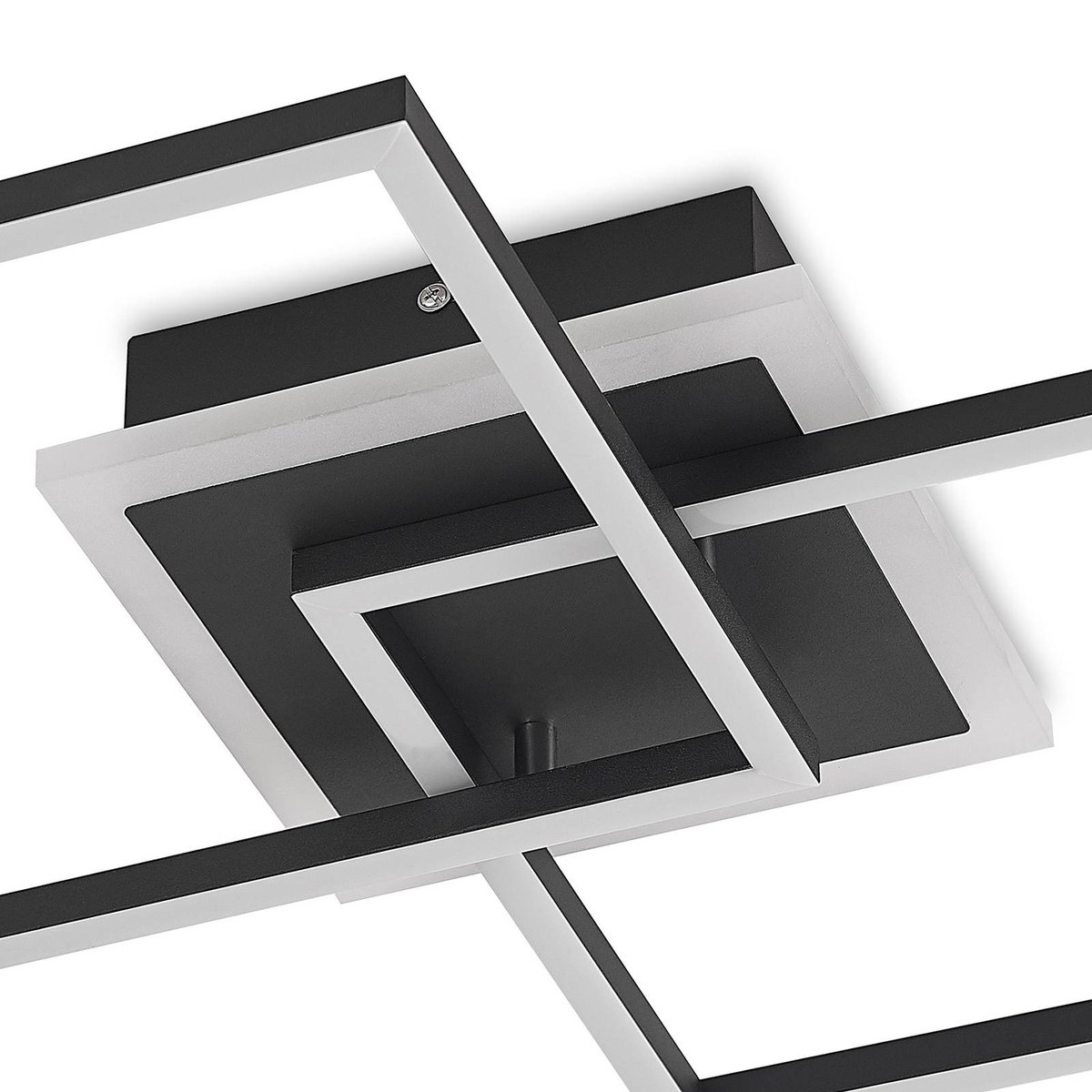 Plafonnier en aluminium moderneLED, Fjardo noir, LINDBY