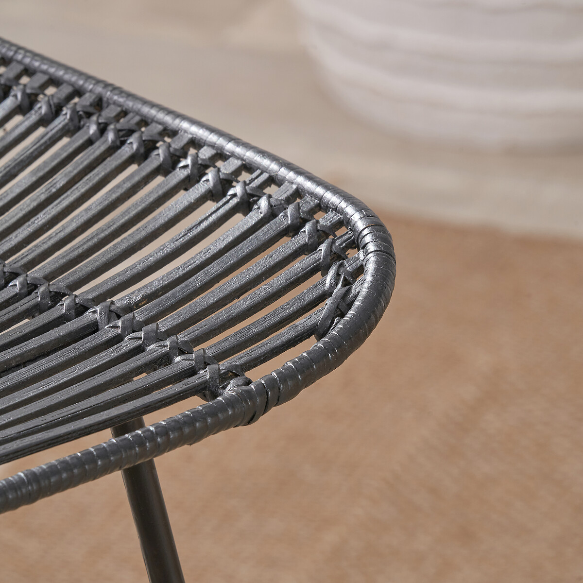 Nerano Rattan & Metal Bar Stool black, SO'HOME