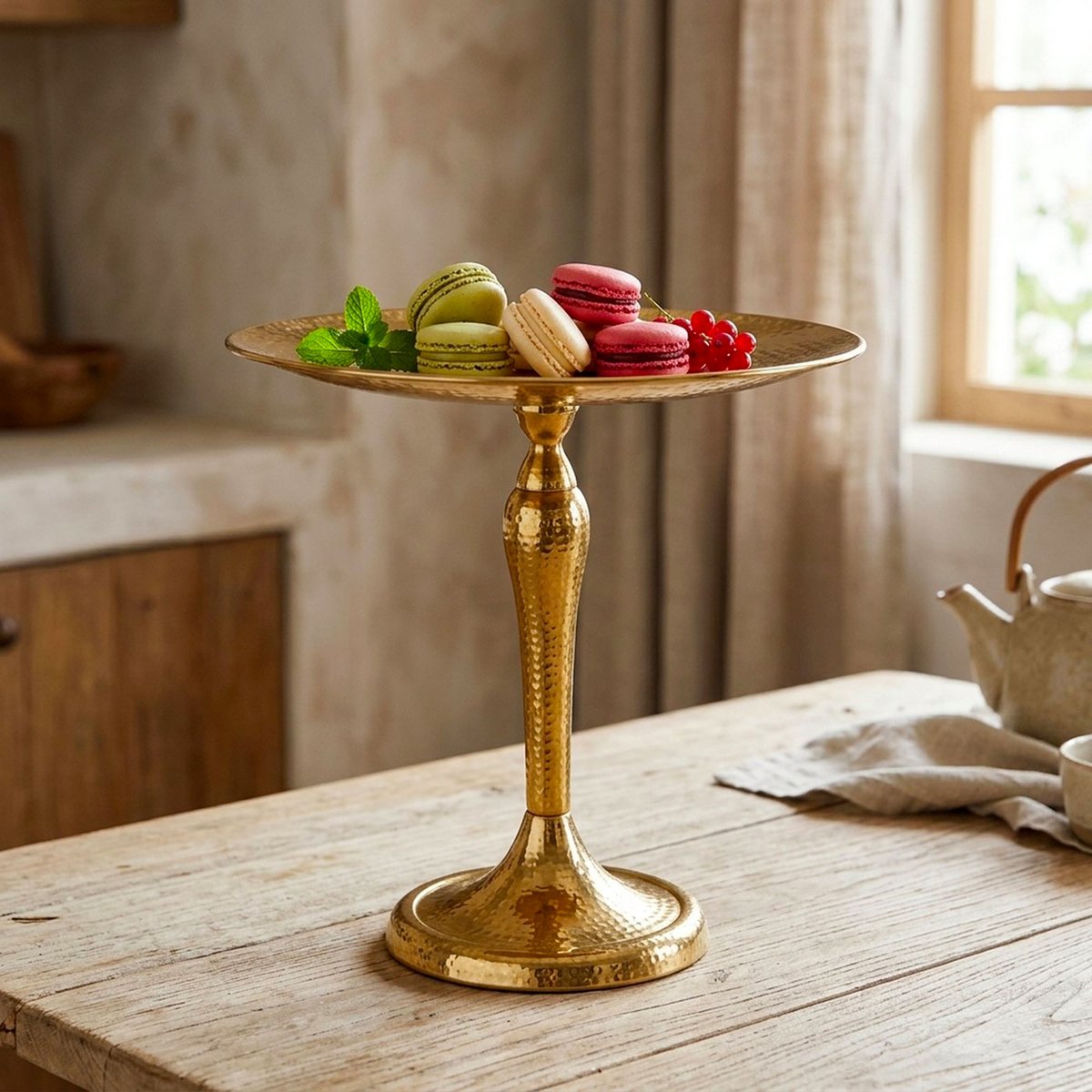 Présentoir de table en métal doré 31x31x29cm doré, WADIGA