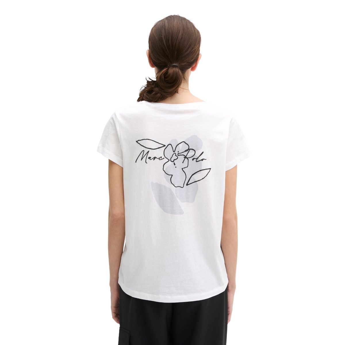 T-shirt regular en single jersey léger blanc, MARC O'POLO