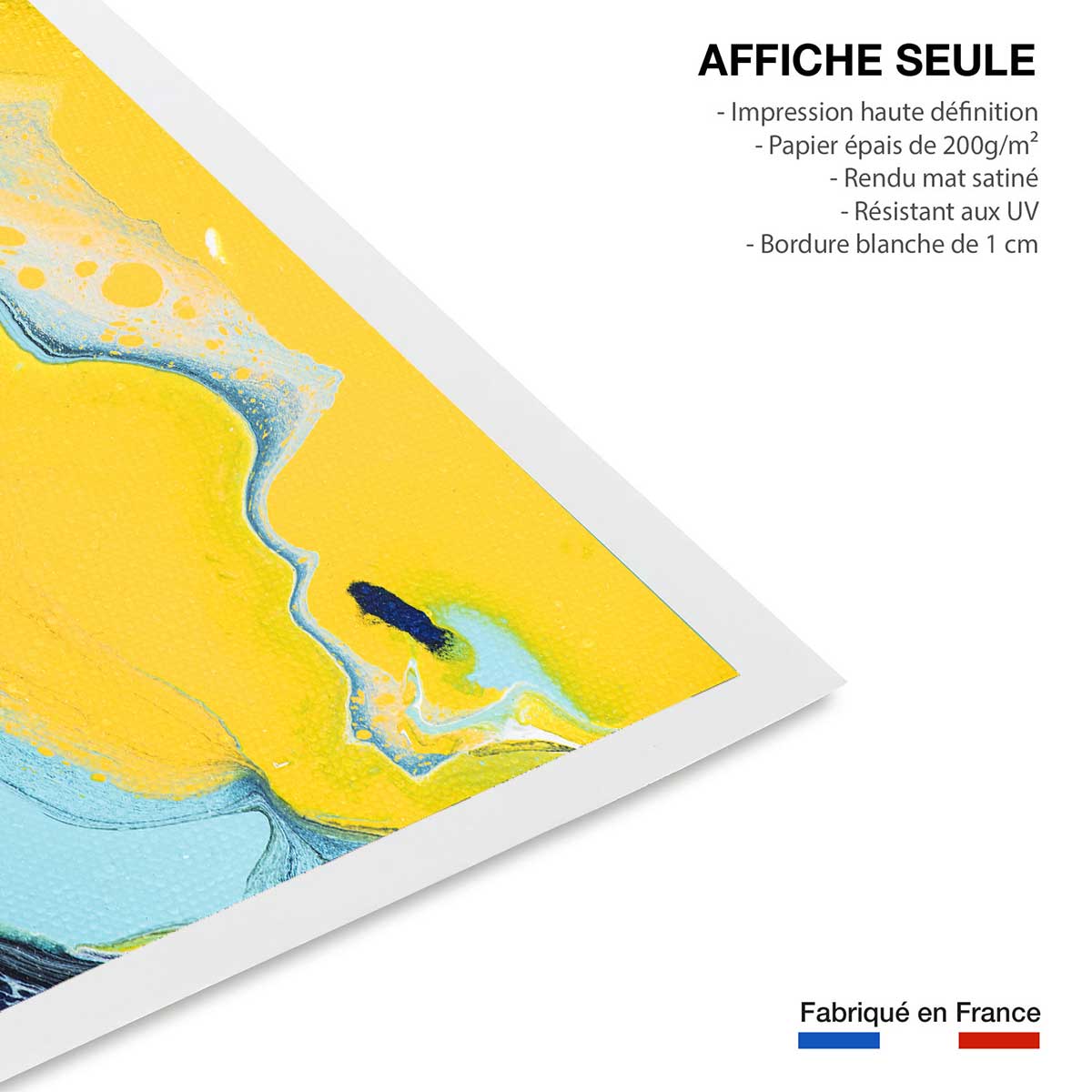 Affiche abstraite ondes sonores et dunes affiche seule, HEXOA
