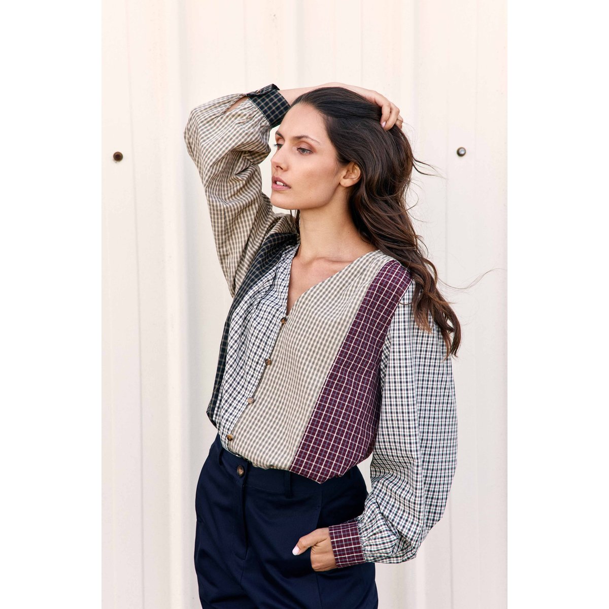 BLOUSE imprimé à carreaux BAILA 55-patch, LA PETITE ETOILE