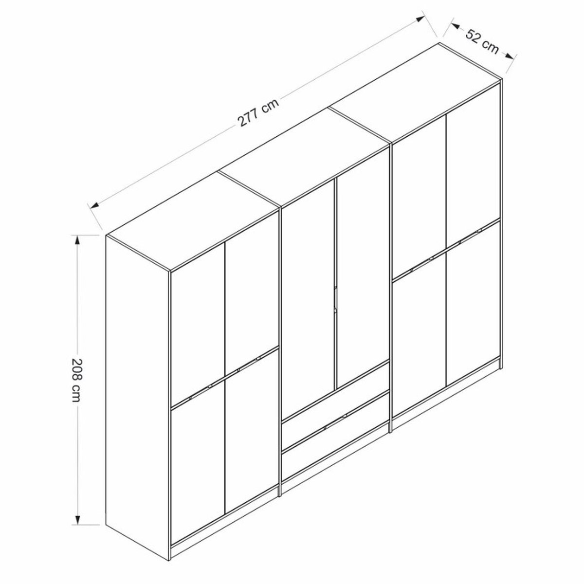 Armoire 10 portes 2 tiroirs BYRON blanc, PIER IMPORT