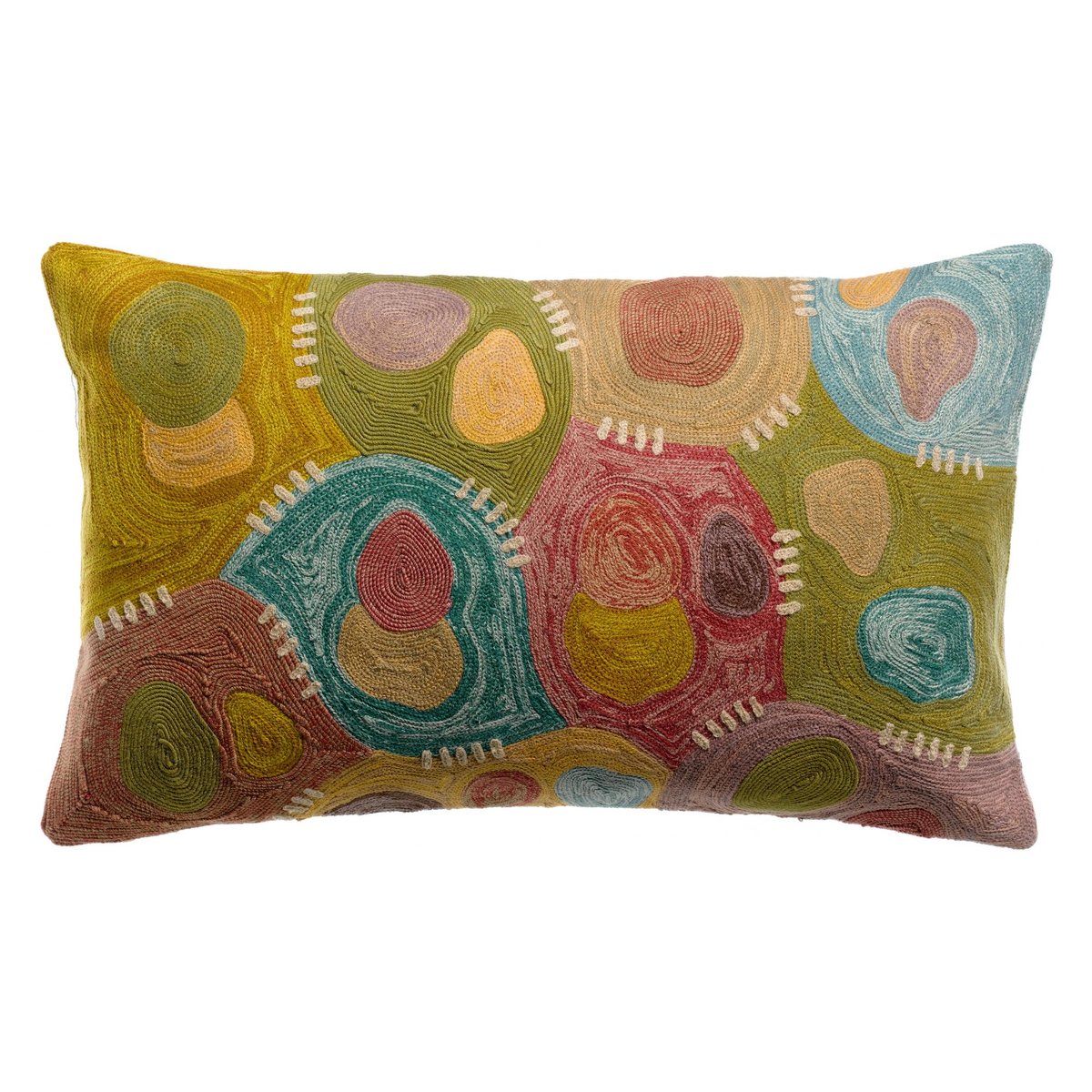 Coussin brodé Nestor mineral, VIVARAISE