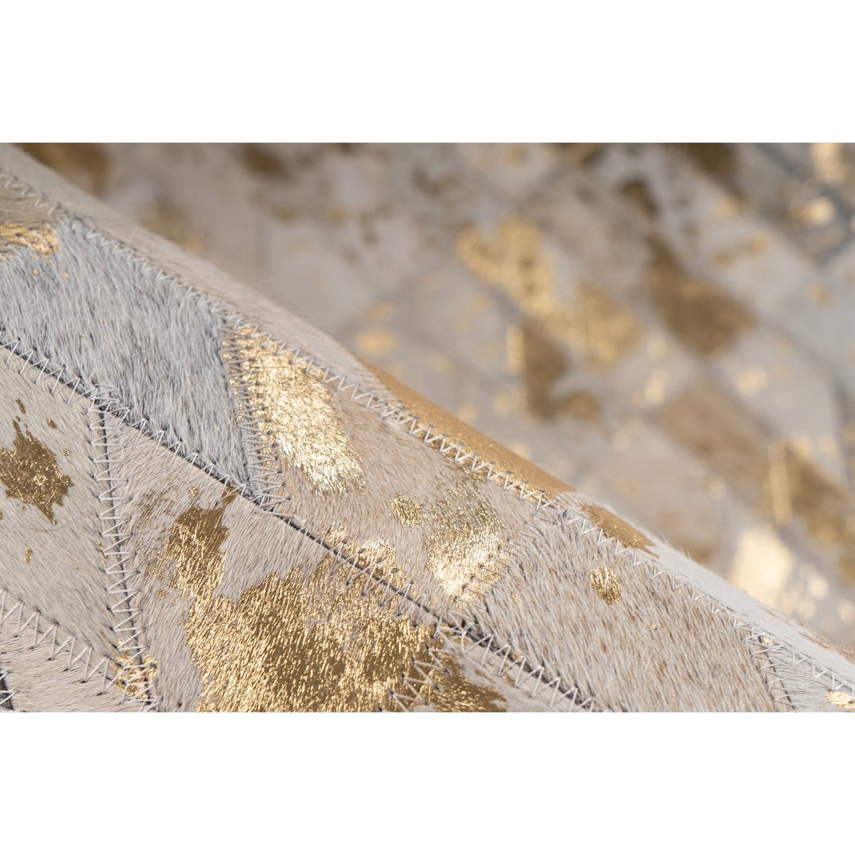 Tapis rectangulaire en cuir Lavin 725 doré / multicolore, RECOLLECTION